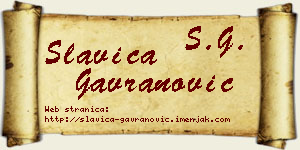 Slavica Gavranović vizit kartica